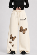 LUNA MOCHA BUTTERFLIES BAGGY TROUSER - CREAM