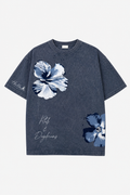 PATELS & DAYDREAMS ACID WASH TEE - DARK BLUE