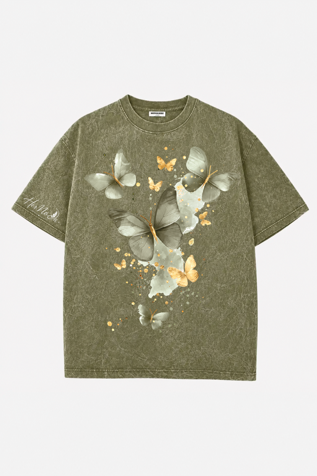 MEDOWS ACID WASH TEE - OLIVE