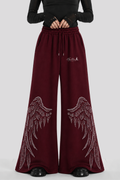 ANGEL WING FLARE HEM TROUSER - MAROON