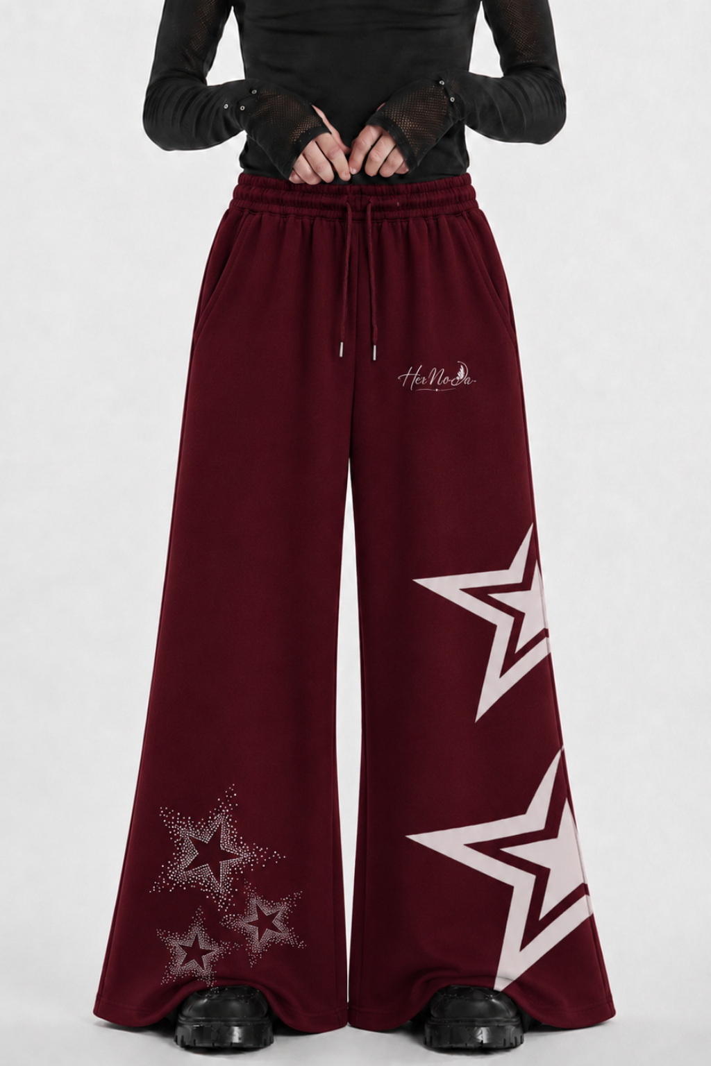 RUBY STAR FLARE HEM TROUSER - MAROON